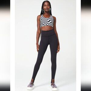 Terez Jet Black TLC Stretch High Rise Stirrup Leggings Womens Medium